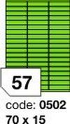 Zelené fluo etikety Rayfilm R0130.0502D, 70x15 mm, 300 listů A4, 17100 etiket