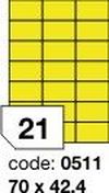 Žluté samolepicí etikety Rayfilm R0121.0511F, 70x42,4 mm, 1.000 listů A4, 21000 etiket