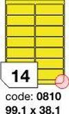 Žluté samolepicí etikety Rayfilm R0121.0810F, 99,1x38,1 mm, 1.000 listů A4, 14000 etiket