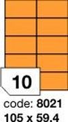 Oranžové fluo etikety Rayfilm R0133.0821F, 99,1x93,1 mm, 1.000 listů A4, 6000 etiket