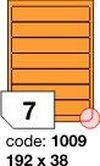 Oranžové fluo etikety Rayfilm R0133.1009F, 192x38 mm, 1.000 listů A4, 7000 etiket
