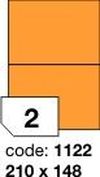Oranžové fluo etikety Rayfilm R0133.1122F, 210x148,5 mm, 1.000 listů A4, 2000 etiket