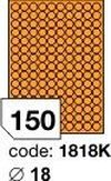 Oranžové fluo etikety Rayfilm R0133.1818KD, 18x18 mm, 300 listů A4, 45000 etiket