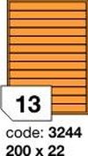 Oranžové fluo etikety Rayfilm R0133.3244F, 200x22 mm, 1.000 listů A4, 13000 etiket