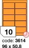 Oranžové fluo etikety Rayfilm R0133.3614F, 96x50,8 mm, 1.000 listů A4, 10000 etiket