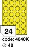 Žluté samolepicí etikety Rayfilm R0121.4040KF, 40x40 mm, 1.000 listů A4, 24000 etiket