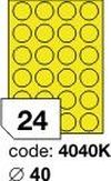 Žluté samolepicí etikety Rayfilm R0121.4040KA, 40x40 mm, 100 listů A4, 2400 etiket