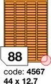 Oranžové fluo etikety Rayfilm R0133.4567F, 44x12,7 mm, 1.000 listů A4, 88000 etiket