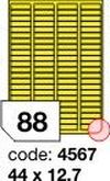 Žluté samolepicí etikety Rayfilm R0121.4567F, 44x12,7 mm, 1.000 listů A4, 88000 etiket