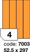 Oranžové fluo etikety Rayfilm R0133.7003F, 52,5x297 mm, 1.000 listů A4, 4000 etiket