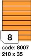 Oranžové fluo etikety Rayfilm R0133.8007F, 210x35 mm, 1.000 listů A4, 8000 etiket