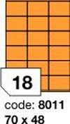 Oranžové fluo etikety Rayfilm R0133.8011F, 70x48 mm, 1.000 listů A4, 18000 etiket