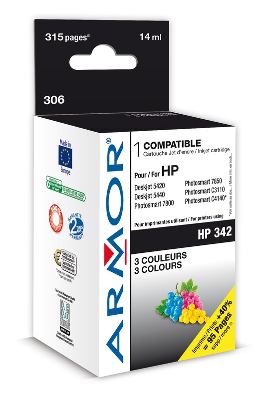 Kompatibilní inkoust ARMOR B20261R1 pro HP Photosmart 2575 3 barvy, 14 ml, C9361E